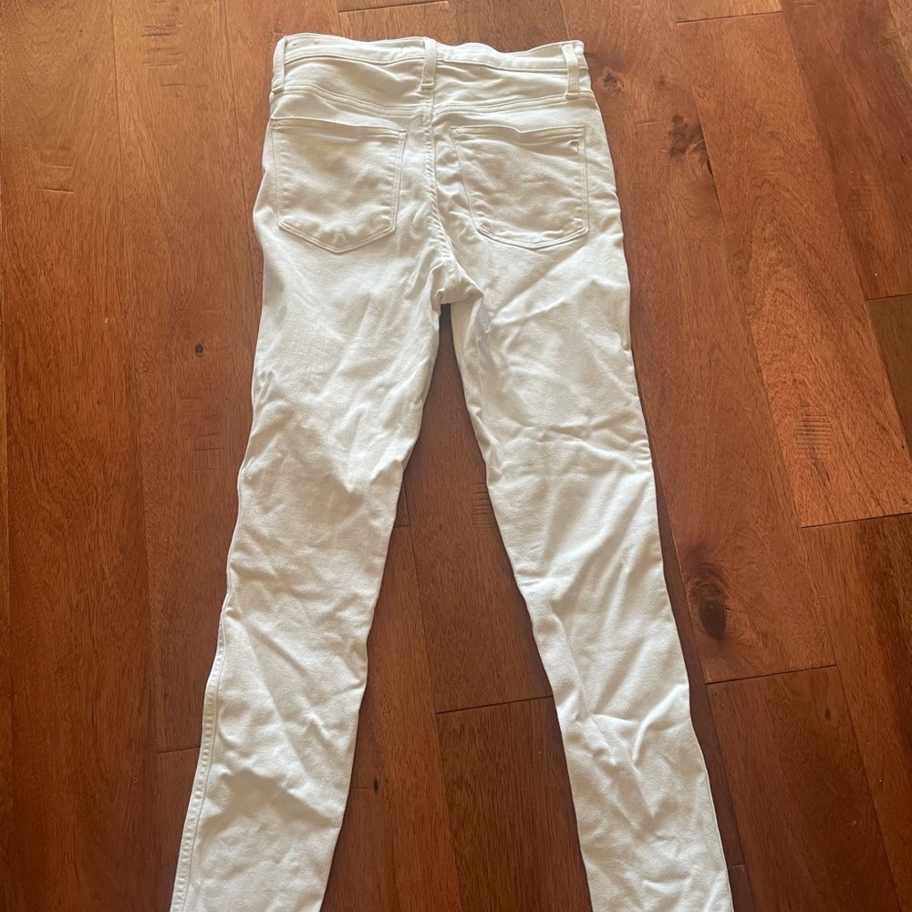Madewell 10” high rise skinny white jeans